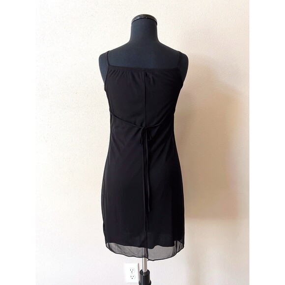 VTG Byer Girls Black Ruffle Mesh Lace Party Dress 14 Empire Waist Milkmaid Y2K - Picture 6 of 6